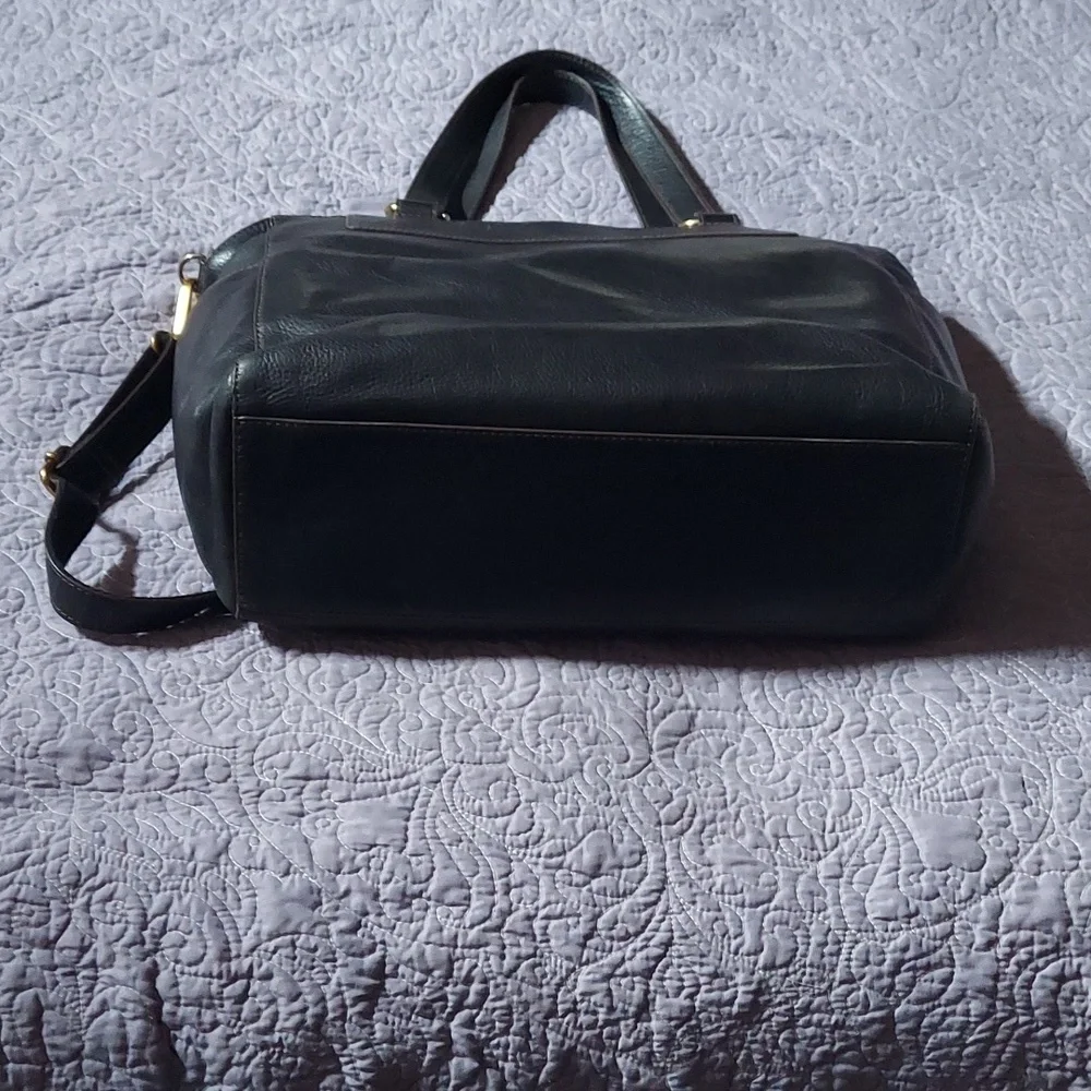 Y2K FOSSIL PEBBLE LEATHER MESSENGER EXECUTIVE BAG BLACK ISSUE NO. 1954 - EUC!